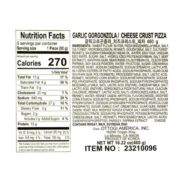 Garlic Gorgonzola Cheese Crust Pizza 460g