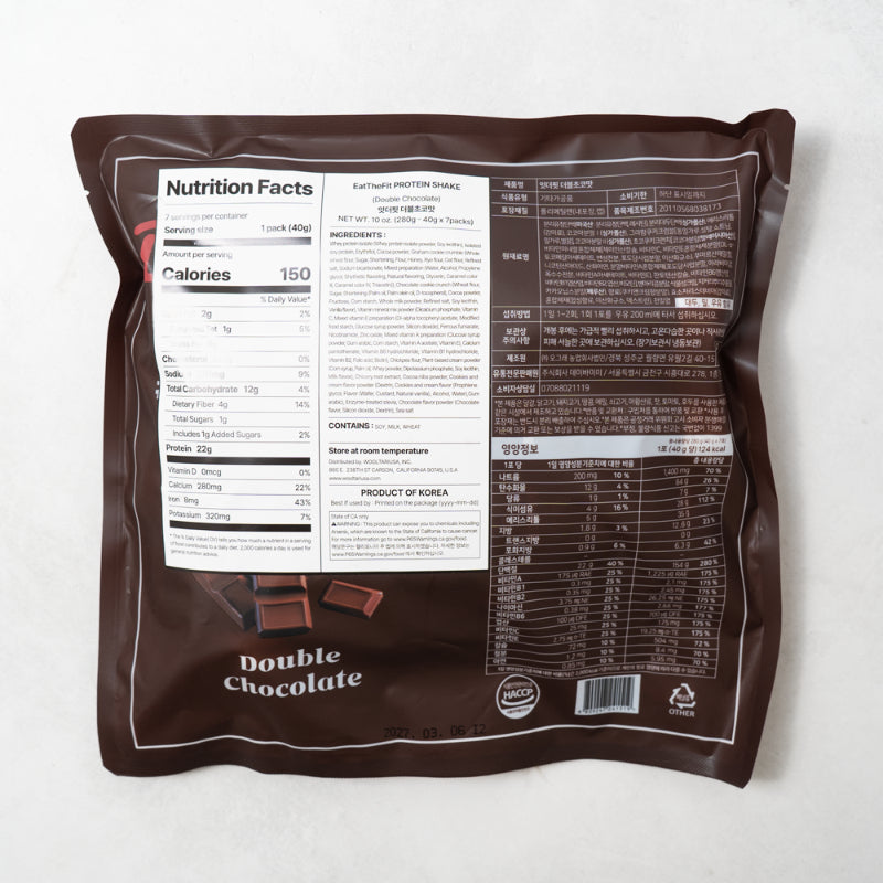 Eat The Fit Shake - Double Chocolate Flavor 280g (40g x 7 packs)