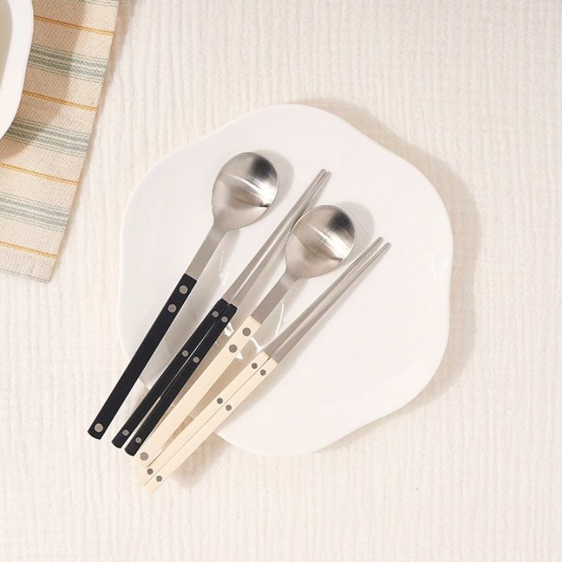 Sentier Satin Spoon + Chopstick Set Vanilla