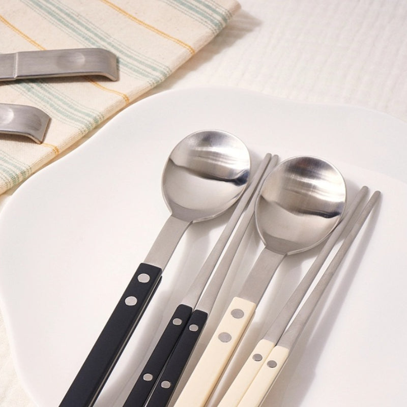 Sentier Satin Spoon + Chopstick Set Vanilla