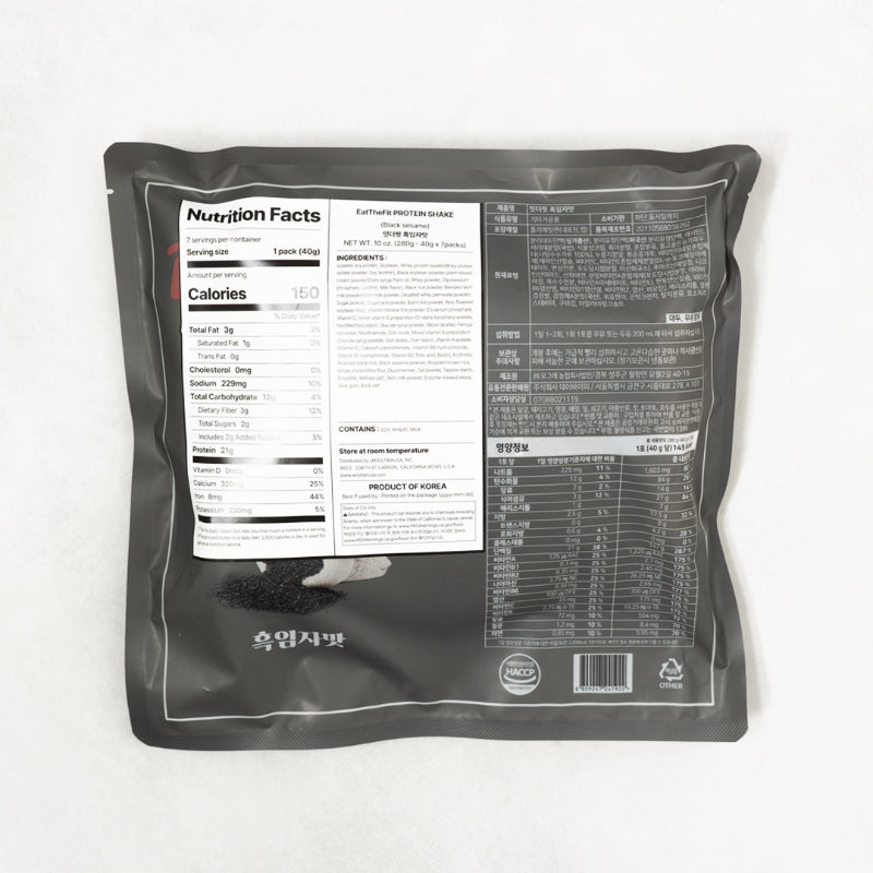 Eat The Fit Shake - Black Sesame Flavor 280g (40g x 7 packs)
