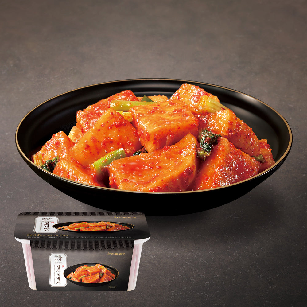 [한국직배송 A] 아워홈 구씨반가 갈치김치 + 갈치석박지 + 청잎김치 + 낙지김치 각 800g*4개 + (증정품) 고우림 유자동치미 800g