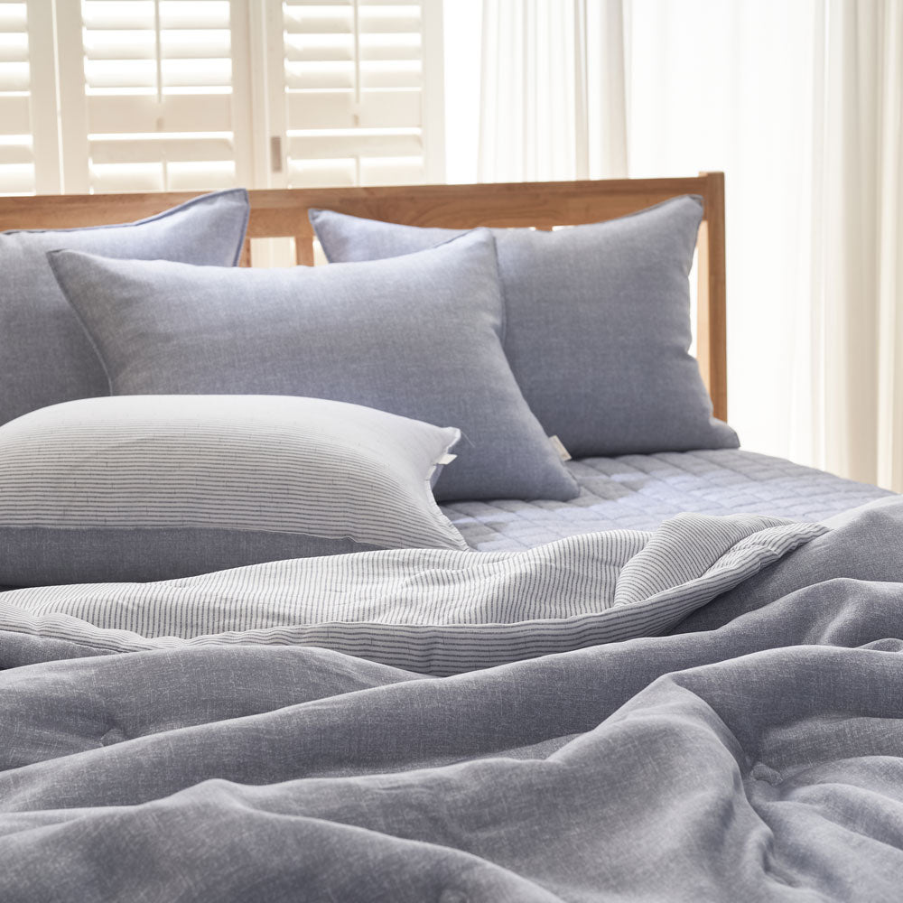 [한국직배송 F] 한길침장 인견 100% 써니 여름이불 Q (색상:블루/그레이)