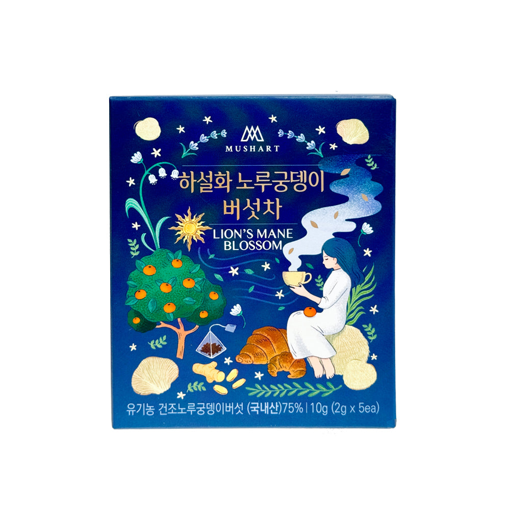 Organic Mushroom Tisane Tea Set (2 types, 2g x 5ea x 2 boxes) x 4 Box_Free Shipping (Set)