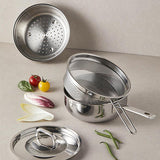 [한국직배송 B] 알텐바흐 316Ti 올인원 멀티쿠커(냄비+찜기+체반) 20cm 편수/양수 옵션선택