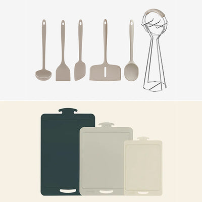 Harmony Silicone Kitchen Tool Set (4pcs) + Harmony Cutting Board Set (3pcs) Option_Korea Direct Delivery A