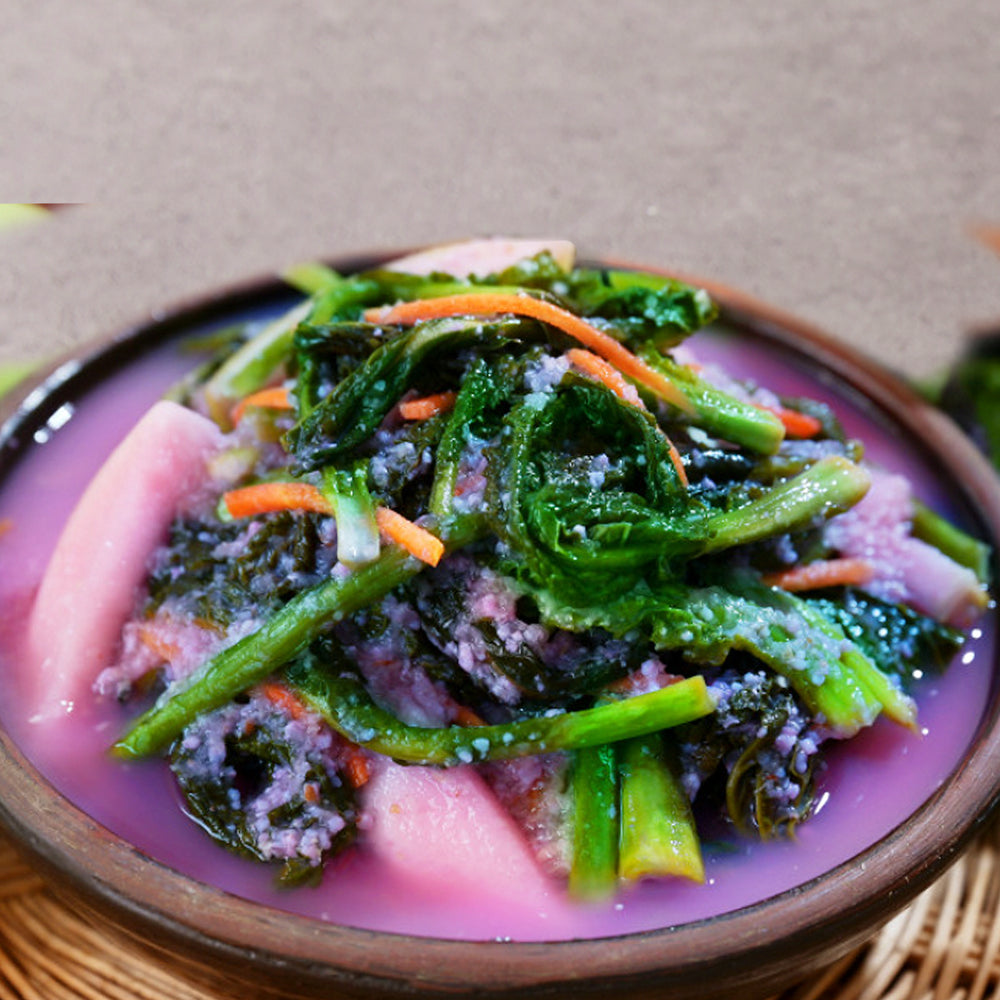 Namdo Style Kimchi Red Pepper Young Radish & Napa Cabbage Water Kimchi 2kg + Red Mustard Leaf Water Kimchi 2kg_Korea Direct Delivery C