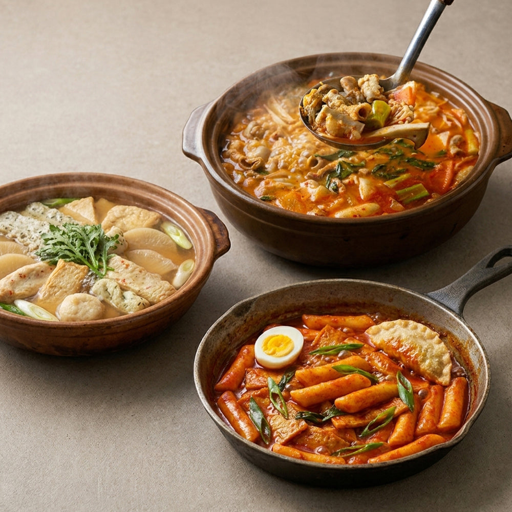 [wooltari] Beef Small Intestine Stew 2.2lb +[Maumiga] Spicy Tteokbokki 410g + [Omadeng] Fried Fish Cake Assorted Kit 550g