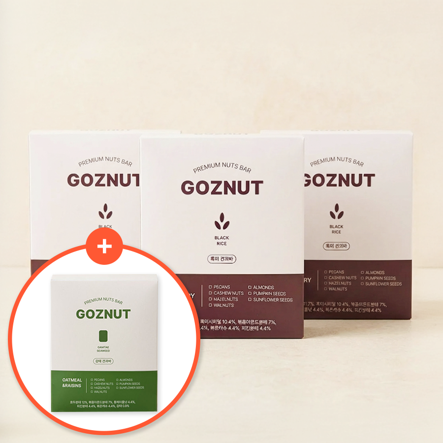 [3+1][이른비] 고즈넛 흑미 견과바 350g (35gx10) 3 박스 + *증정* 감태 견과바 1박스(묶음)