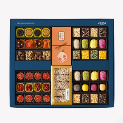 [한국직배송 D] 교동한과 교동마님 2단 선물세트(보자기 포장 포함)