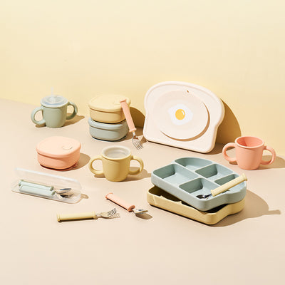 Cream Silicone Baby 4-Piece Set(Cream Yellow)_Korea Direct Delivery D