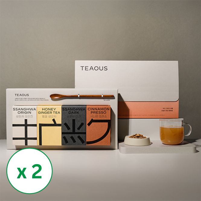 [티어스] 한국 전통차 4종 컬렉션 선물세트(120g x 4) x 2 박스_무료배송 (묶음)