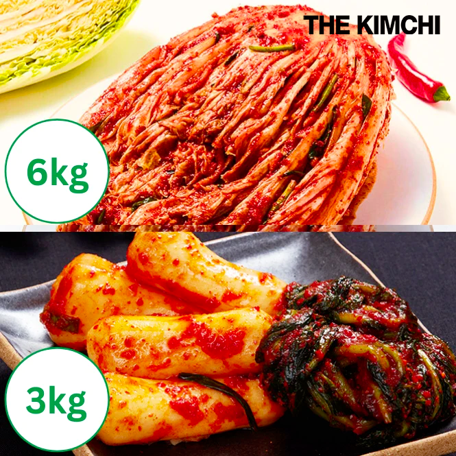 Hong Jin kyoung Cabbage Kimchi 3kg x 2 + Young Radish Kimchi 3kg_Free Shipping in the Last wk of Dec.