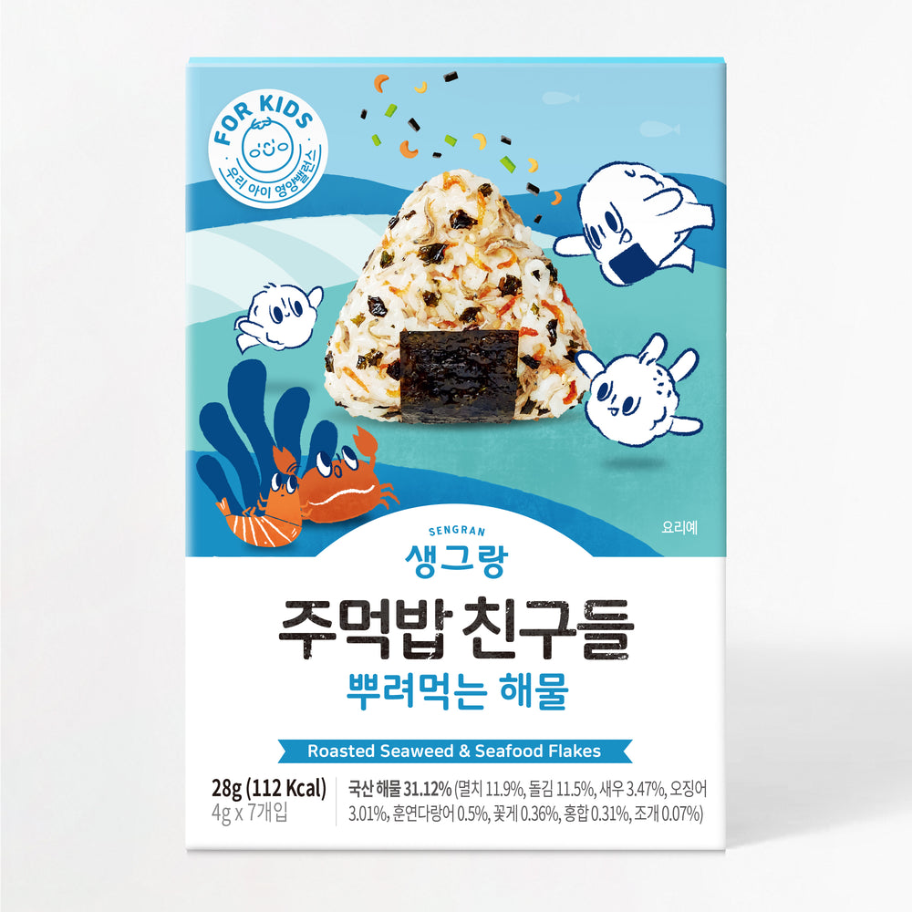 [우리찬] 생그랑 두번구운 삼각김밥용 김 20매 x 2팩 + 주먹밥 친구들 뿌려먹는 해물 28g (4gx7개입) x 2팩_타임딜 (묶음)