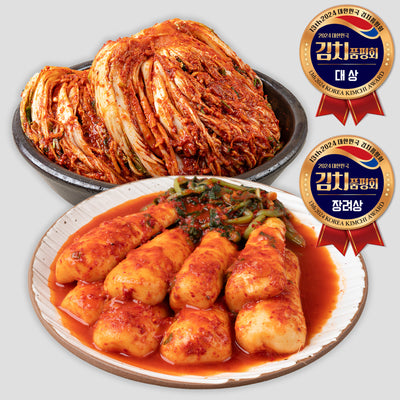 [Korea Direct Delivery A] Yeoncheon Mi-geum-chi Cabbage Kimchi 3kg + Radish Kimchi 2kg