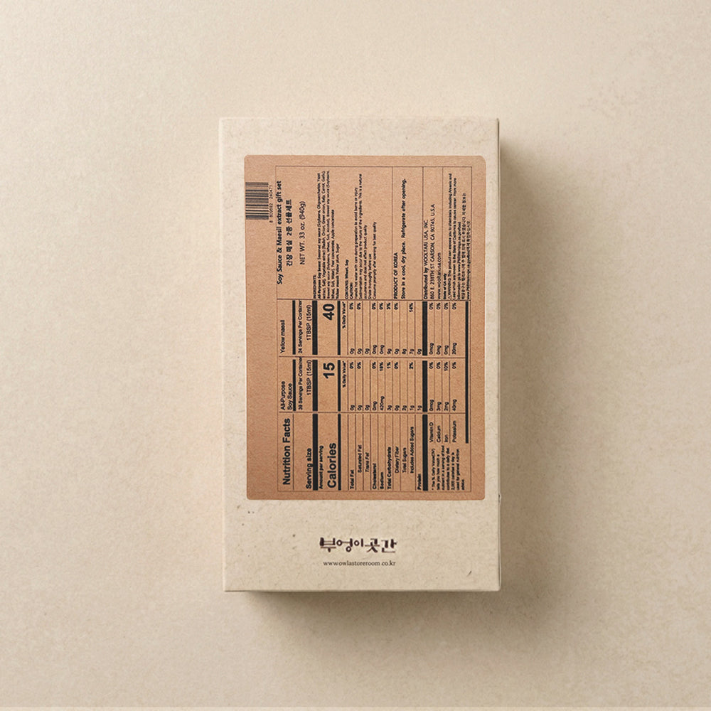 [부엉이곳간] 간장 매실 2종 선물세트 (맛간장 500ml + 황매실청 300ml)