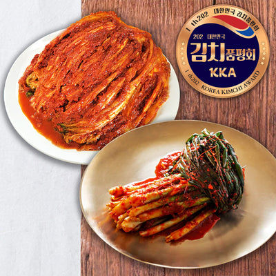 [한국직배송 D] 홍천 대복김치 제철 매운 실비김치 2kg + 매운 실비파김치 2kg
