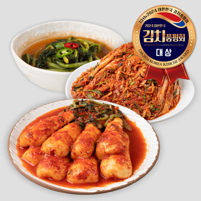 [Korea Direct Delivery D] Yeoncheon Mi-geum-chi Bossam Kimchi 2kg + Radish Kimchi 2kg + Young Radish Water Kimchi 1kg