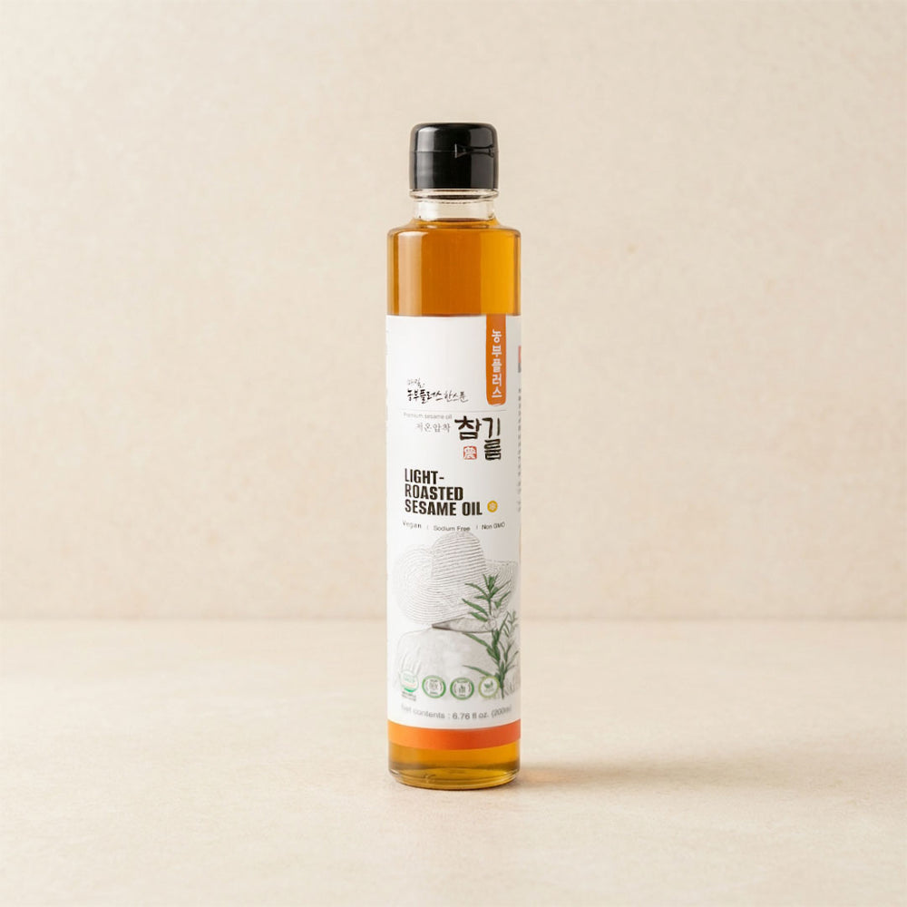 [Nongbu Plus] Cold Pressed Roasted Sesame Oil 200ml + Cold Pressed Raw Perilla Oil 200ml