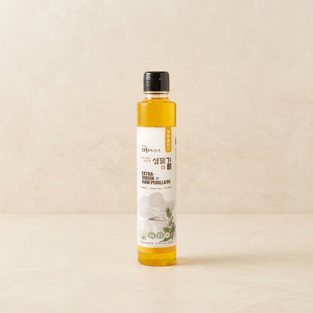 [Nongbu Plus] Cold Pressed Roasted Sesame Oil 200ml + Cold Pressed Raw Perilla Oil 200ml