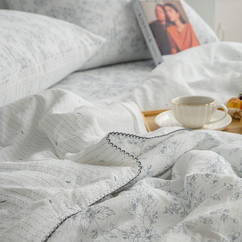 [한국직배송 E] 한길침장 모달냉감 나뚜루 스프레드/이불 Q (색상:블루)