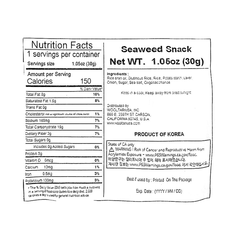 Artisan Glutinous Rice Seaweed Crisps 30g