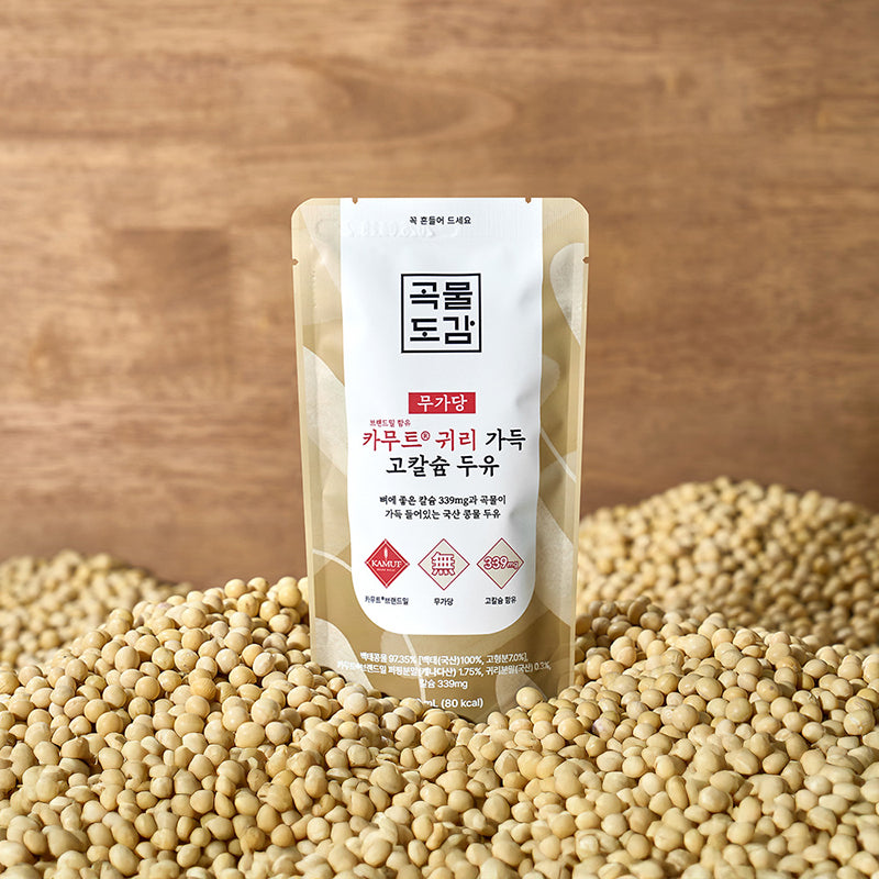 [곡물도감] 카무트 귀리 가득 고칼슘 두유 (180ml x 15팩) x 3팩 (묶음)_ 무료배송