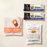 [아센통상] 보영쫄면 중간맛 + [헤이밀] 잡채 송송 만두 + [바바김밥] 참치마요김밥 2개_타임딜 (묶음)