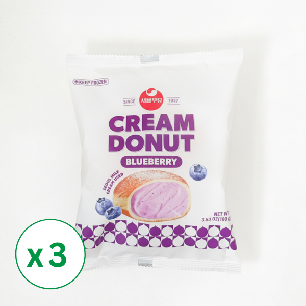 Seoul Milk Cream Donut Blueberry 100g x 3pk (Set)