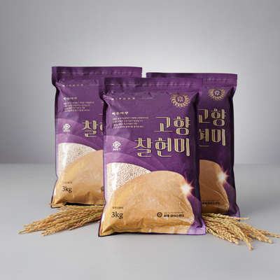 [2025 New Crop] Gohyang Brown Sticky Rice 3kg x 3Bags