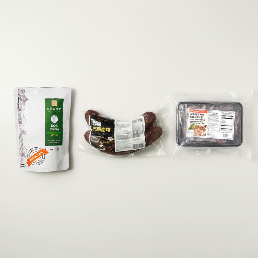 [순대국세트] 하영호 신촌설렁탕 500g x 2팩 + 전통순대 1lb + 삶은 돼지 부속모듬 7oz (묶음)_ 타임딜