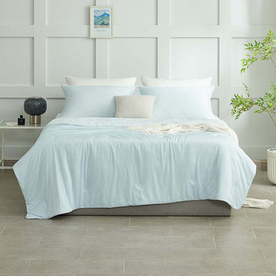 [한국직배송] 웰크론 세사 포카리 냉감 여름이불 Q + 베개커버 2P (블루)