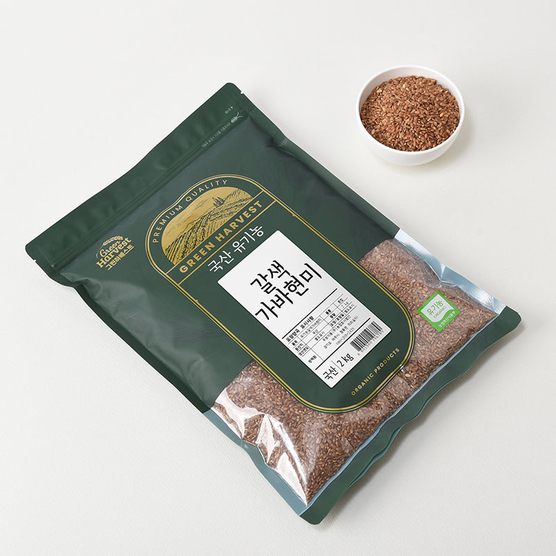 [그린하베스트] 국산 갈색가바 현미 2kg x 3팩_ 무료배송 (묶음)