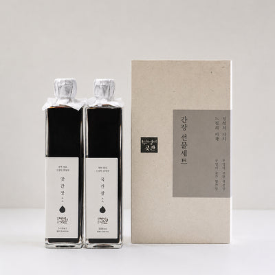 [부엉이곳간] 간장 2종 선물세트 (맛간장 500ml + 국간장 500ml)