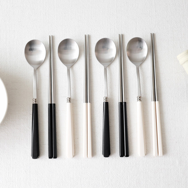 [베르베] 수저세트 잉크블랙 5세트 + 아이보리 5세트_무료배송특가 (묶음)