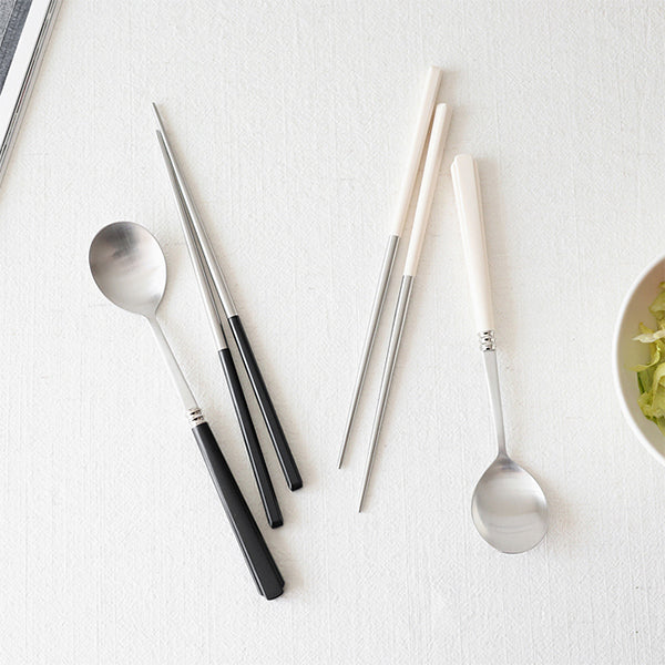 [베르베] 수저세트 잉크블랙 5세트 + 아이보리 5세트_무료배송특가 (묶음)